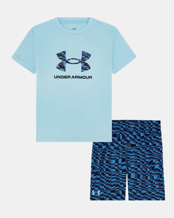 UA Tech™ Checker Wave Little Boys' Shorts Set | Under Armour UA Tech™ Checker Wave Little Boys' Shorts Set | Under Armour